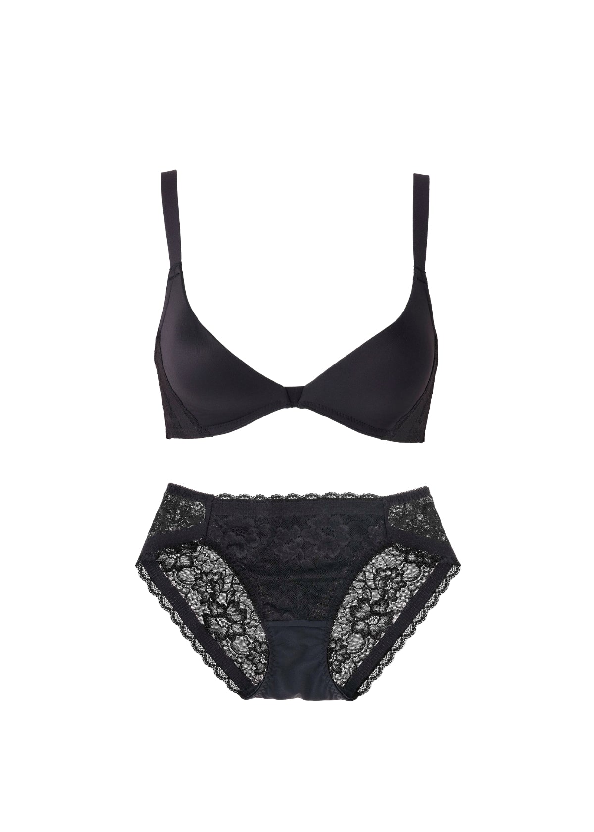 ラクなのにキマるブラ＆ペアショーツセット-ノンワイヤーブラジャー